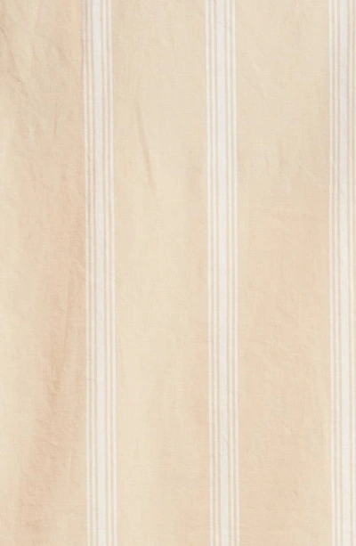 Brixton Sidney Stripe Short Sleeve Cotton Button-up Shirt In Sesame
