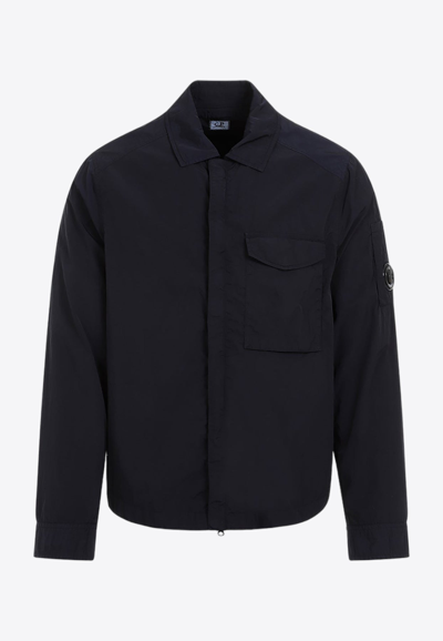 C.p. Company Zipped Overshirt In Navy ModeSens