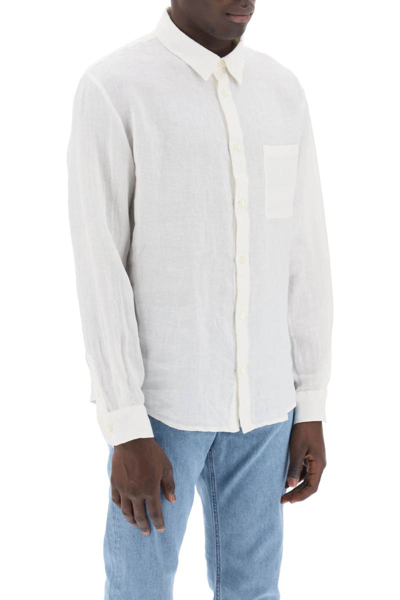 Shop Apc A.p.c. Linen Cassel Shirt For In White