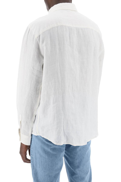 Shop Apc A.p.c. Linen Cassel Shirt For In White