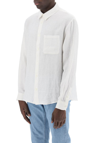 Shop Apc A.p.c. Linen Cassel Shirt For In White