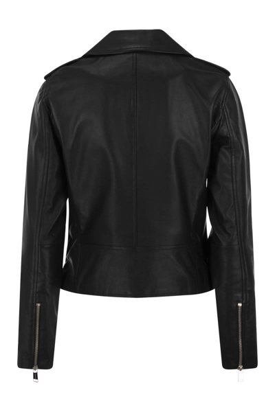 Shop Michael Kors Lambskin Jacket In Black