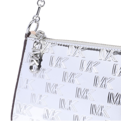 Shop Michael Michael Kors Michael Kors Silver Leather 'empire' Bag