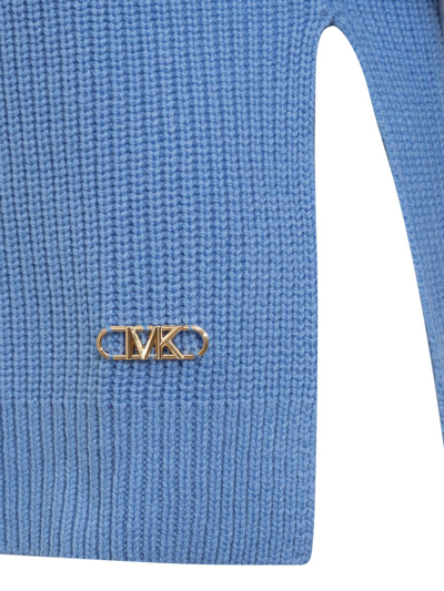 Shop Michael Michael Kors Logo Sweater In Blue