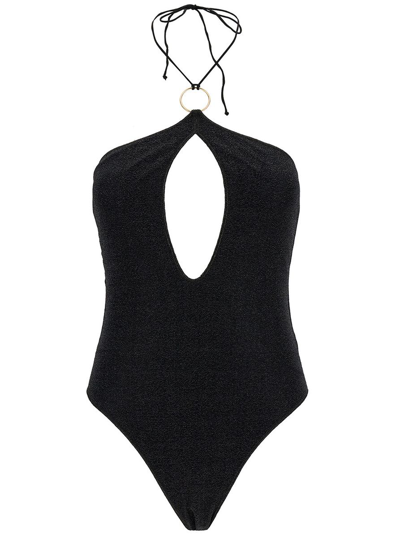 Shop Oseree Oséree Black Lumiere Ring Maillot One Piece Swimwear