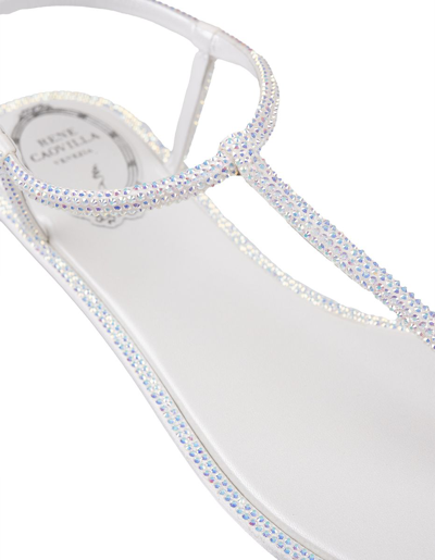 Shop René Caovilla Diana Low Jewel Sandal In White