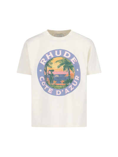 Shop Rhude T-shirts And Polos In Neutrals