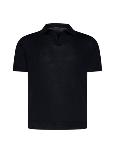 Shop Tagliatore T-shirts And Polos In Black