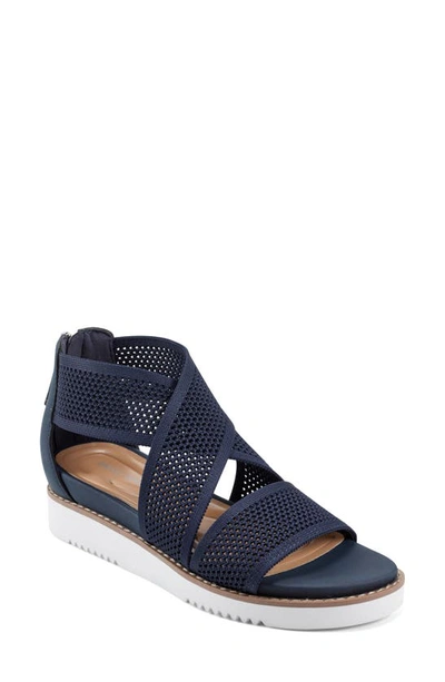 Easy Spirit Women's Wander Lightweight Strappy Flat Sandals In New Navy