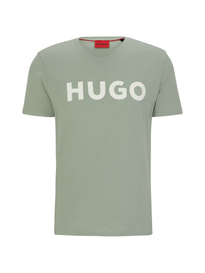 Shop Hugo Men's Dulivio T-shirt In Olive Green White
