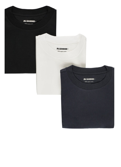 Shop Jil Sander Three Cotton T-shirt Set In Multicolour