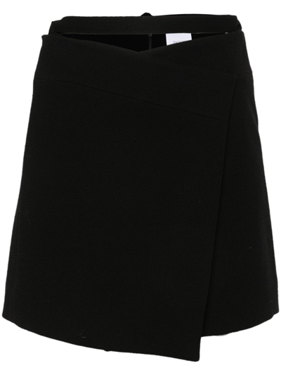 Shop Patou Black Double Wool Crepe Skirt In Nero
