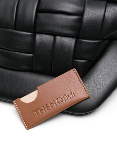 Shop Themoirè Black Bios Woven Clutch Bag In Nero