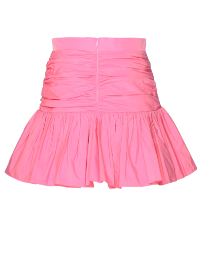 Shop Patou Pink Recycled Polyester Faille Skirt In Rosa