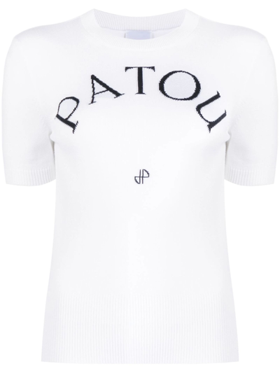 Shop Patou White Organic Cotton Blend Knit Top In Bianco