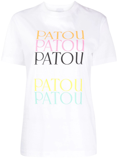Shop Patou White Organic Cotton T-shirt In Bianco