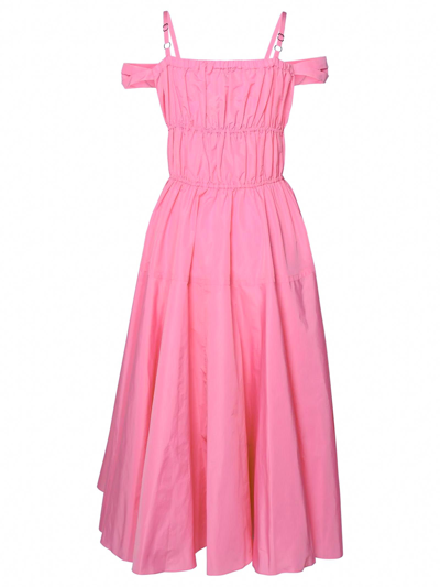 Shop Patou Rose Pink Faille Midi Dress In Rosa