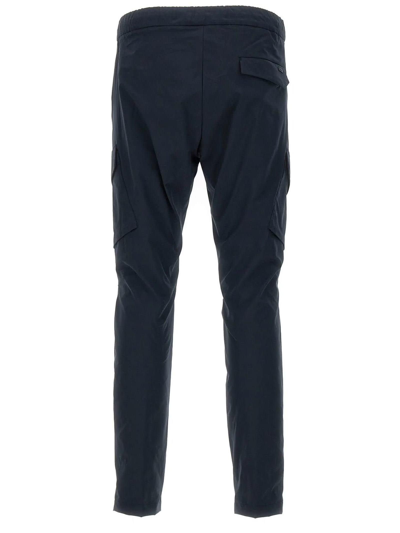Shop Herno Lightweight Polyester Cargo Trousers In Blu