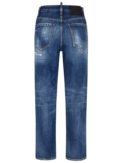 Shop Dsquared2 Blue Cotton Denim Jeans