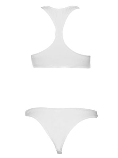 Shop Philosophy Di Lorenzo Serafini White Lycra Bikini In Bianco
