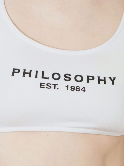 Shop Philosophy Di Lorenzo Serafini White Lycra Bikini In Bianco