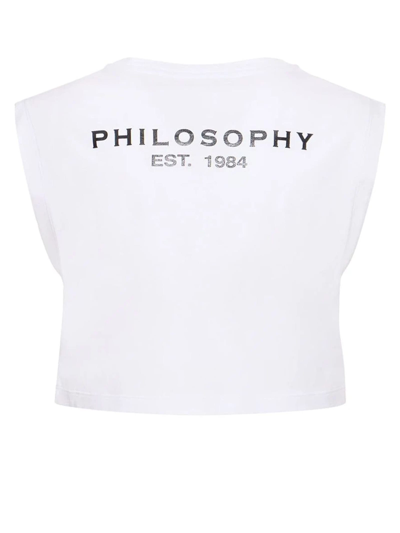 Shop Philosophy Di Lorenzo Serafini White Cotton T-shirt In Bianco
