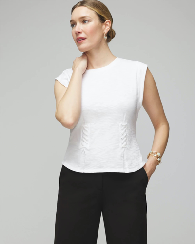 Shop White House Black Market Lace-up Peplum Tee In White