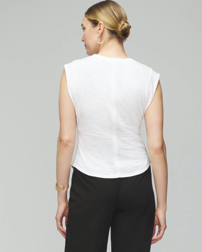 Shop White House Black Market Lace-up Peplum Tee In White