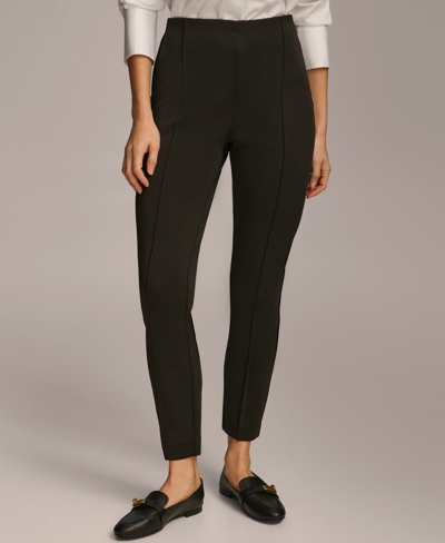 Shop Donna Karan Women's High Rise Skinny Ankle Pants In Black