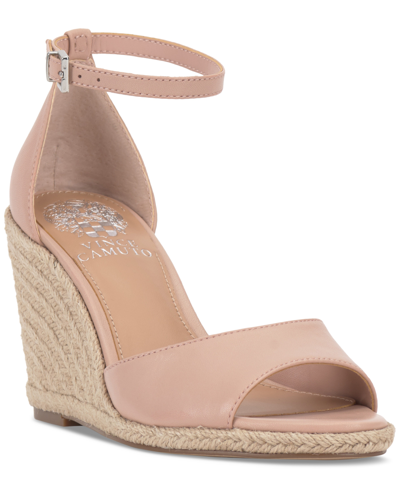 Shop Vince Camuto Felyn Two-piece Espadrille Wedge Sandals In Pale Peony