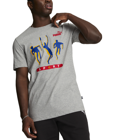 Shop Puma Men's Vintage Sport Regular-fit Logo Graphic T-shirt In Light Gray Heather
