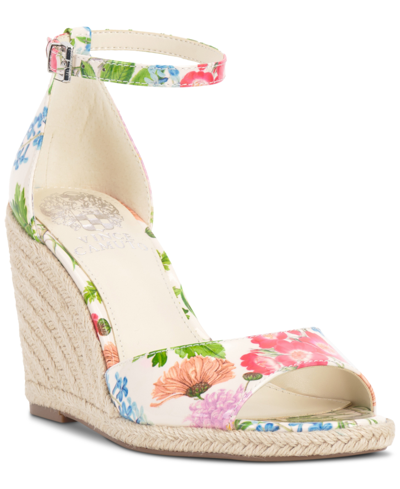 Shop Vince Camuto Felyn Two-piece Espadrille Wedge Sandals In Floret Garden Patent