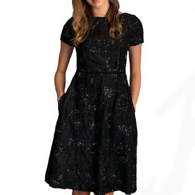 Shop Farah Naz New York Women's Formal A-line Pockets Dress In Black