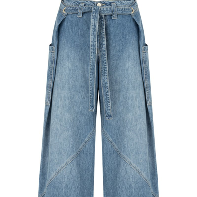 Shop Nocturne Contrast Top Stitching Pockets Jeans In Blue