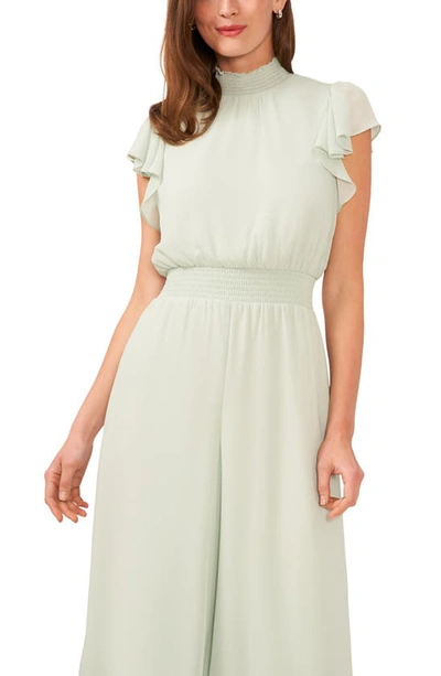 Halogen Flutter Sleeve Wide Leg Jumpsuit In Subtle Grey