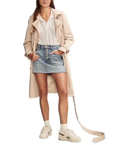 Shop Lucky Brand Women's Denim Button-fly Mini Skirt In Ella