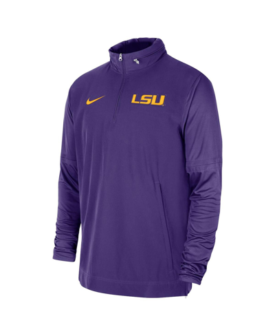 Shop Nike Men's  Purple Lsu Tigers 2023 Coach Half-zip Hooded Jacket