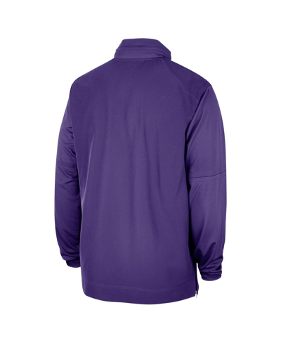 Shop Nike Men's  Purple Lsu Tigers 2023 Coach Half-zip Hooded Jacket
