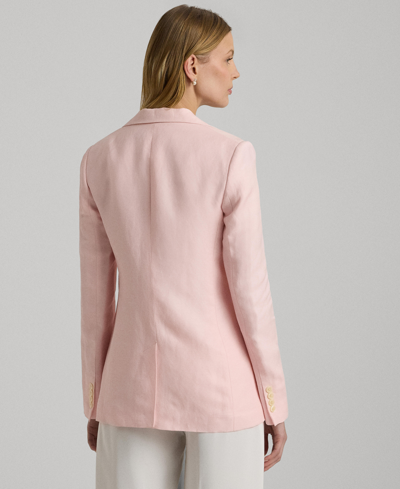 Shop Lauren Ralph Lauren Women's One-button Twill Blazer In Pink Opal