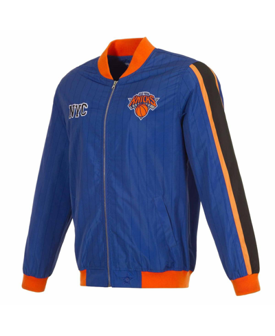 Shop Jh Design Men's  Royal New York Knicks 2023/24 City Edition Full-zip Bomber Jacket