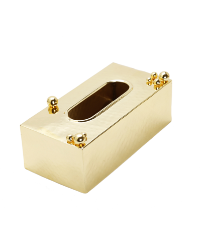 Classic Touch Hammered Tissue Box With Ball Design In Gold