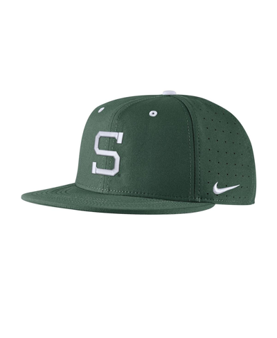 Shop Nike Men's  Green Michigan State Spartans Aero True Baseball Performance Fitted Hat