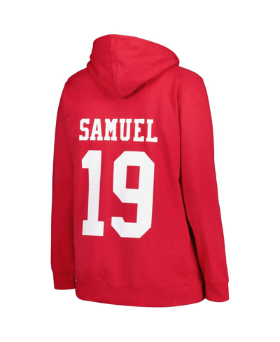Profile Women's  Deebo Samuel Scarlet San Francisco 49ers Plus Size Player Name And Number Pullover H In Scarlet