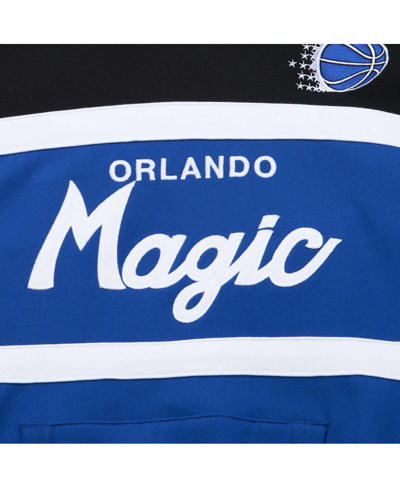 Shop Mitchell & Ness Men's  Blue, Black Orlando Magic Head Coach Pullover Hoodie In Blue,black