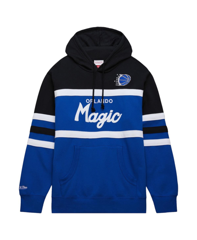 Shop Mitchell & Ness Men's  Blue, Black Orlando Magic Head Coach Pullover Hoodie In Blue,black