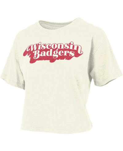 Shop Pressbox Women's  White Wisconsin Badgers Vintage-inspired Easy T-shirt
