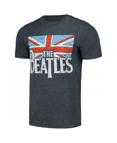 Shop Bravado Men's And Women's Gray The Beatles Distressed British Flag T-shirt