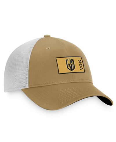 Fanatics Branded Gold/white Vegas Golden Knights Authentic Pro Trucker Snapback Hat In Gold,white