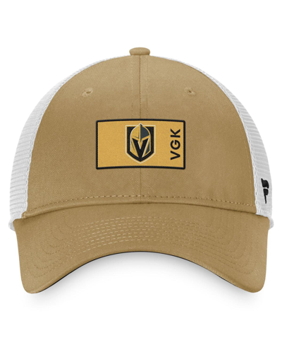 Fanatics Branded Gold/white Vegas Golden Knights Authentic Pro Trucker Snapback Hat In Gold,white