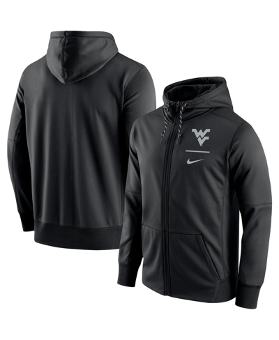 Shop Nike Men's  Black West Virginia Mountaineers Logo Stack Performance Full-zip Hoodie